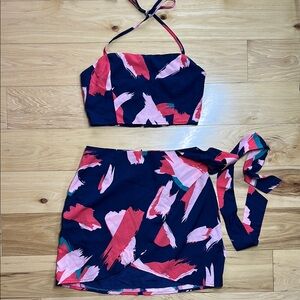 NWOT Lulus Colorful Abstract Two-Piece Set | Size Small